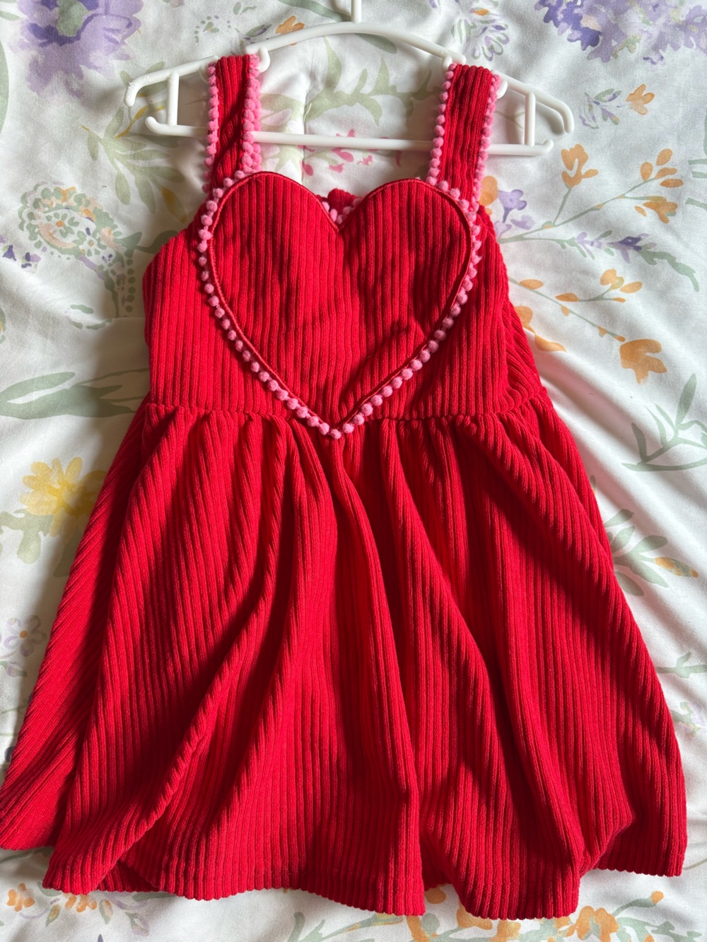 Baby Starters Red Ribbed Heart-Accent Girls Dress